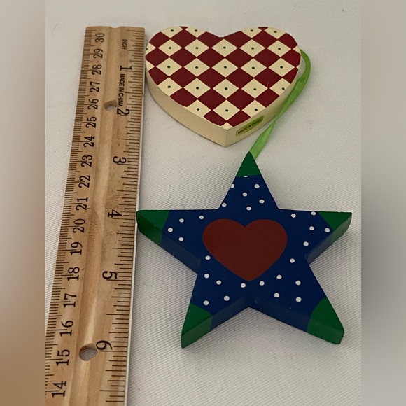 Vintage Wood Ornament Heart Star
Painted Two Sided Holiday year round decor 90s - Picture 5 of 8